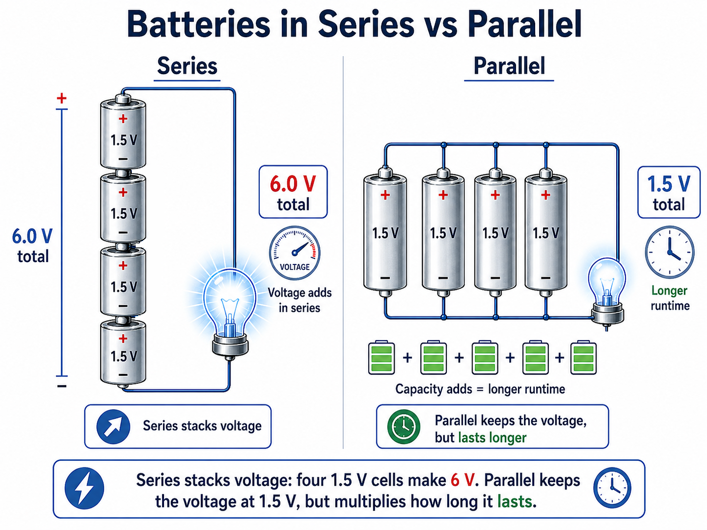 Batteries in series vs parallel